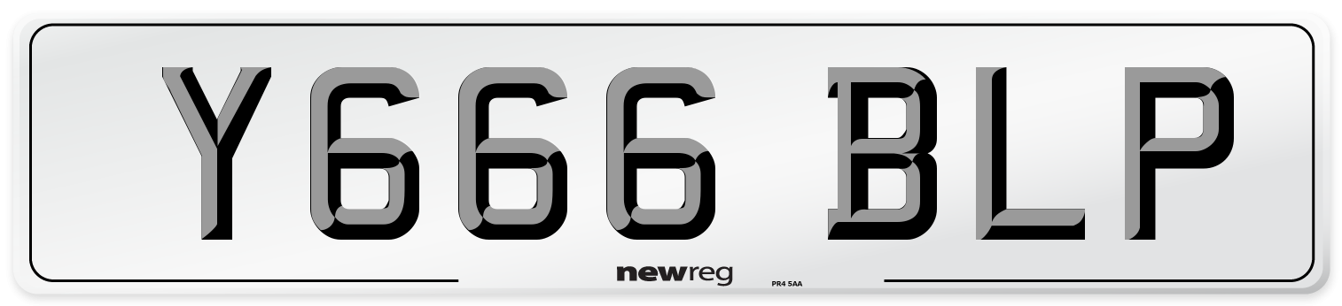 Y666 BLP Number Plate from New Reg